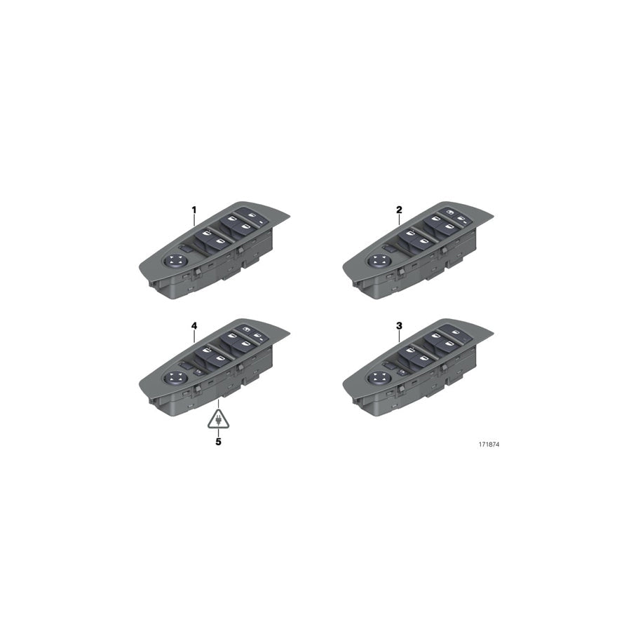 Genuine BMW 61319241903 F01 F04 F02 Operating Unit, Switch Module, Door SCHWARZ (Inc. 730dX, 730Ld & Hybrid 7L)