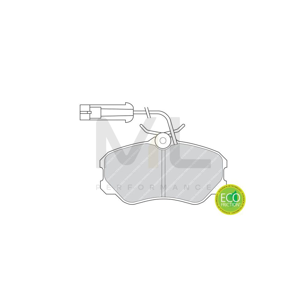 Ferodo Premier Eco Friction FDB595 Brake Pad Set Incl. Wear Warning Contact, With Brake Caliper Screws