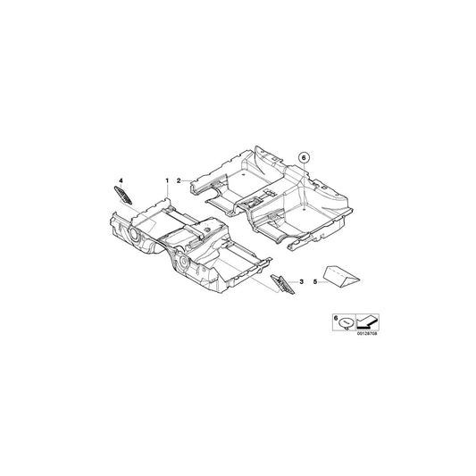 Genuine BMW 51477013908 E66 E67 Floor Covering Rear BEIGE (Inc. 740Li, 745Li & 730Li)