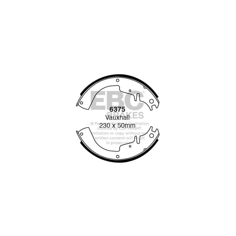 EBC 6375 Vauxhall Cavalier Rear Brake Shoes 1 | ML Performance UK Car Parts