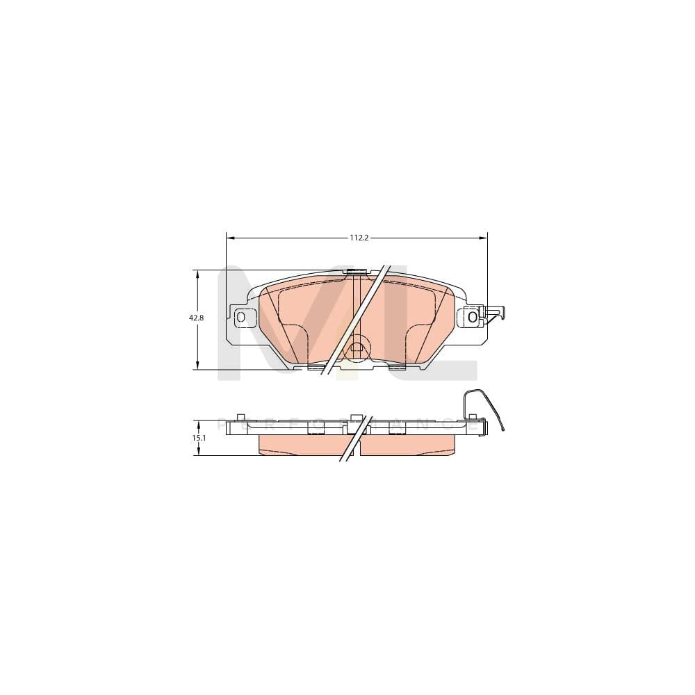 TRW Gdb2163 Brake Pad Set For Mazda Cx-5 With Acoustic Wear Warning