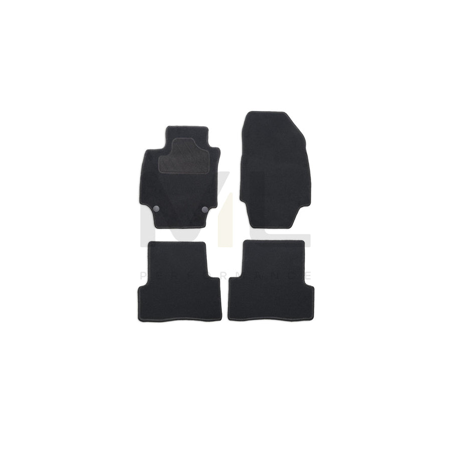 CUSTOPOL Tailored RNT100C Floor mat set Textile, Front and Rear, Quantity: 4, Black
