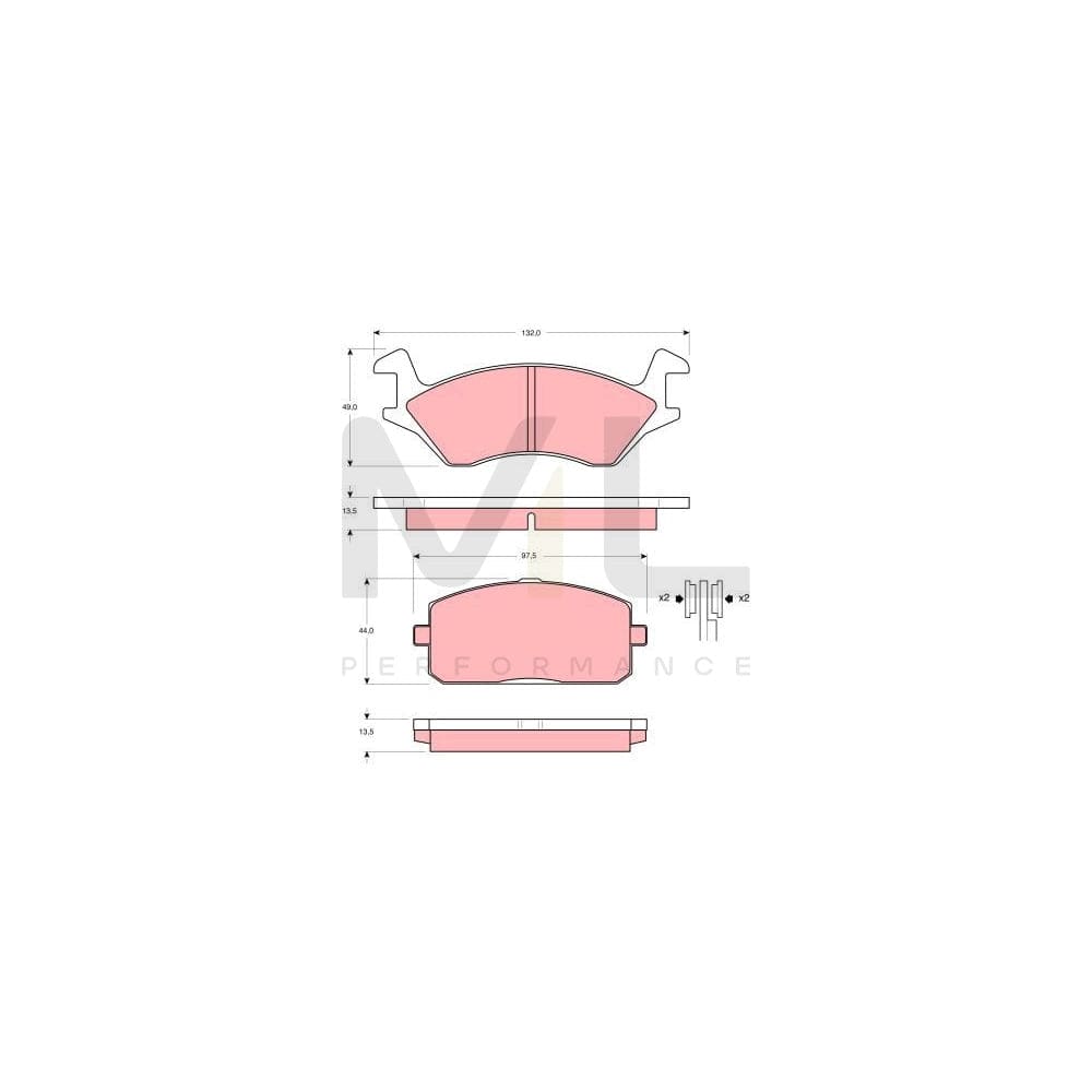 TRW Gdb234 Brake Pad Set Not Prepared For Wear Indicator