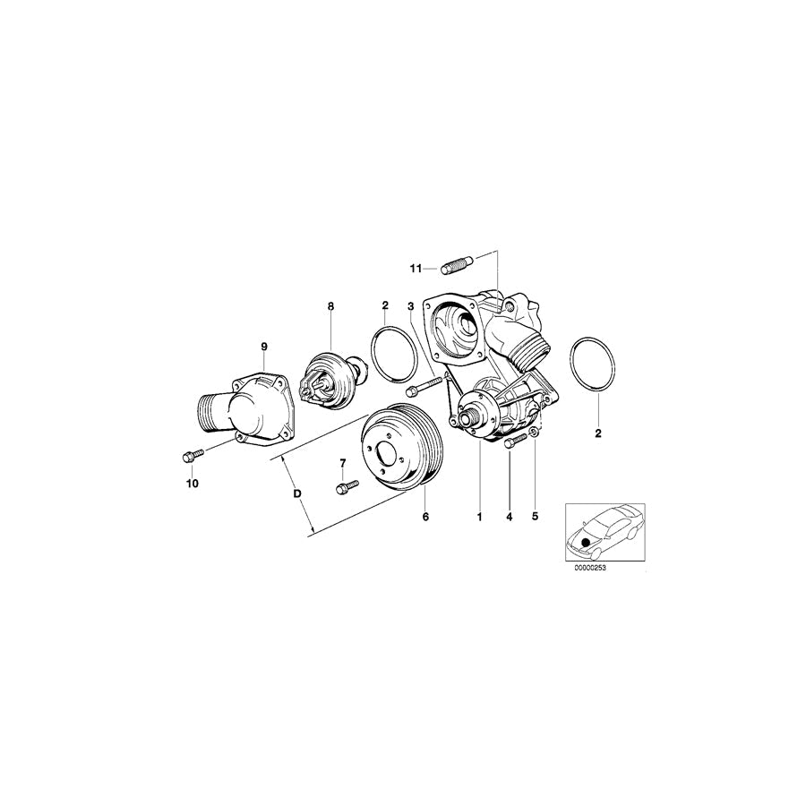 Genuine BMW 11531710495 E32 Vent Screw (Inc. 750i, 750iL & 750iLS)