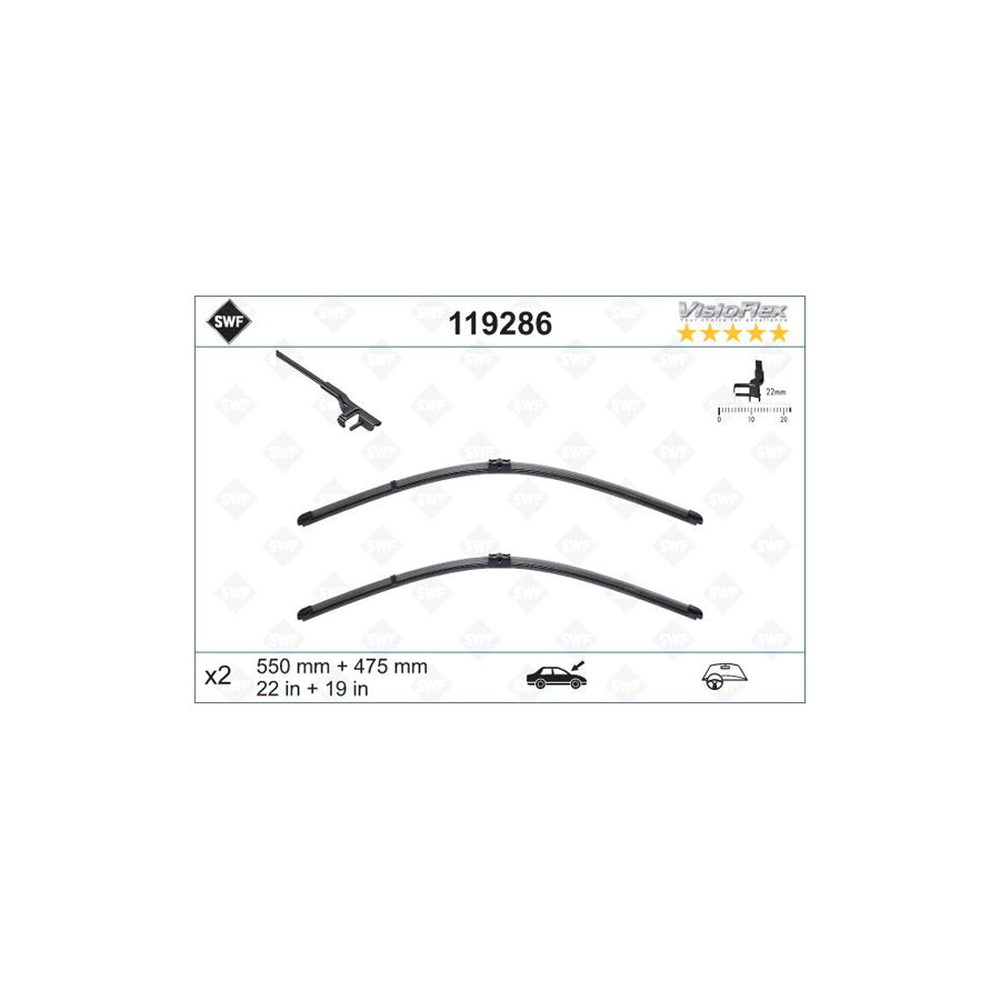 Swf Visioflex 119286 Wiper Blade Suitable For Mercedes-Benz Glk (X204)