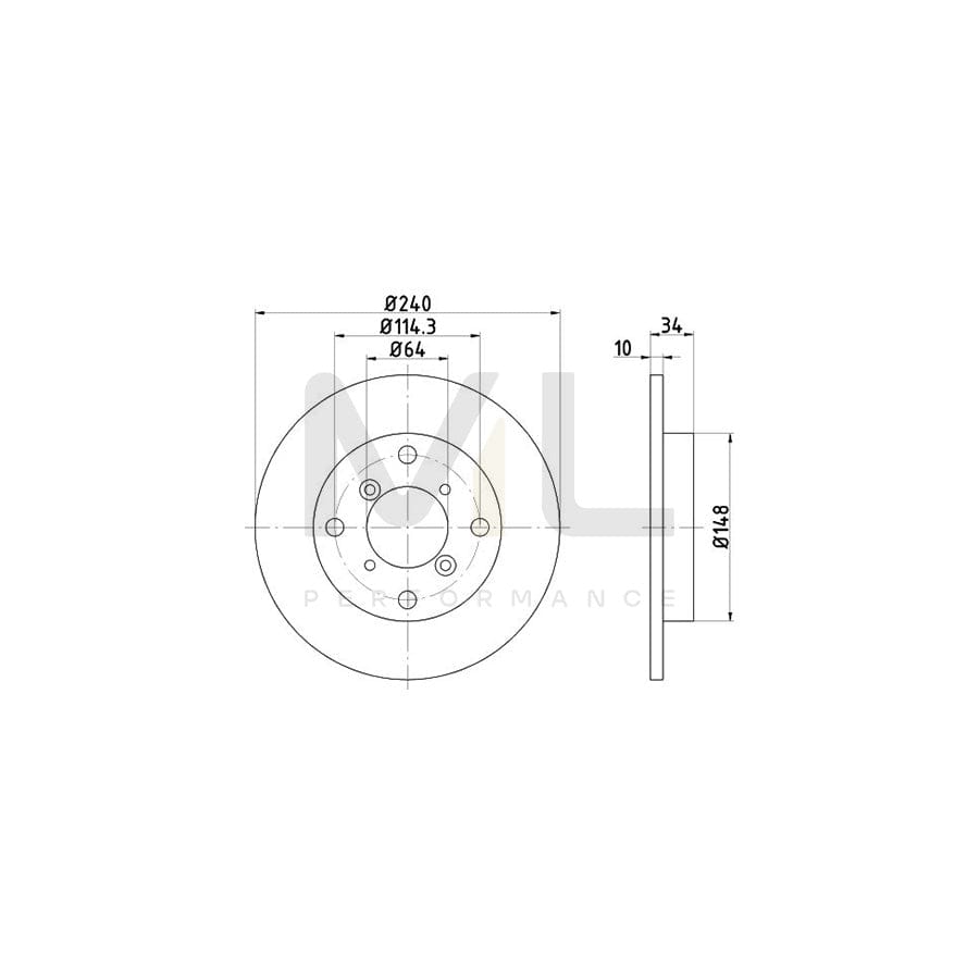 TEXTAR 92117200 Brake Disc for SUZUKI SWIFT Solid, without wheel hub, without wheel studs  - 1 piece
