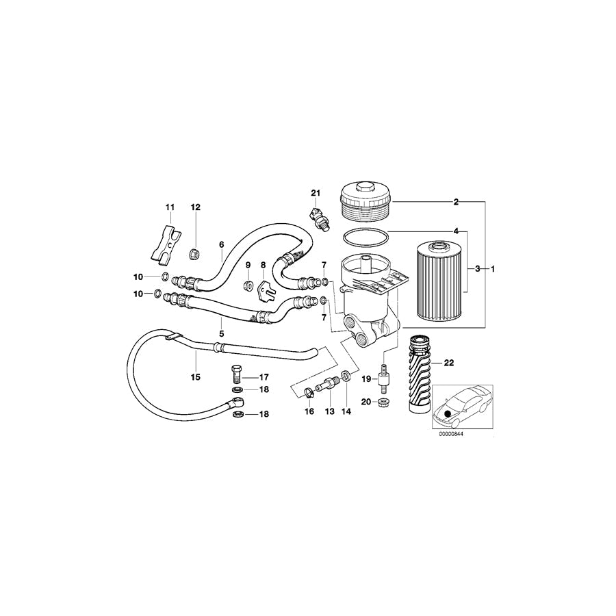 Genuine BMW 11421704800 E31 Pressure Hose Assy Outlet (Inc. 850Ci)