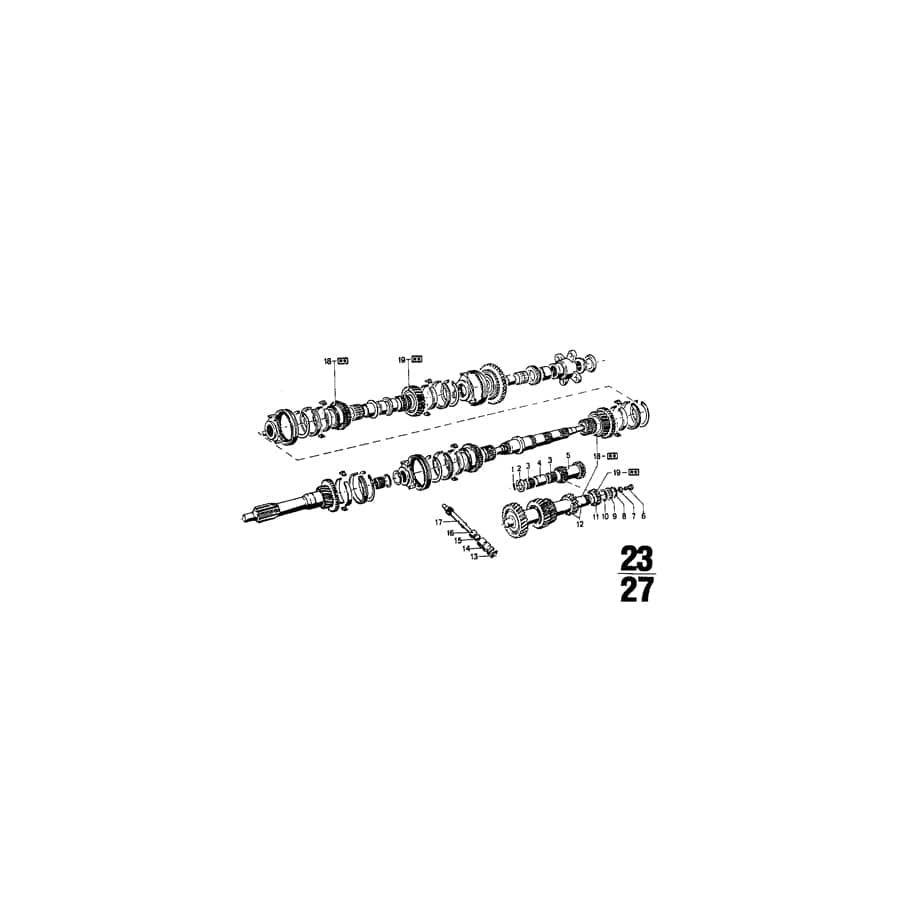 Genuine BMW 23211201487 E12 Countershaft (Inc. 2002tii, 2002 & 2002ti)