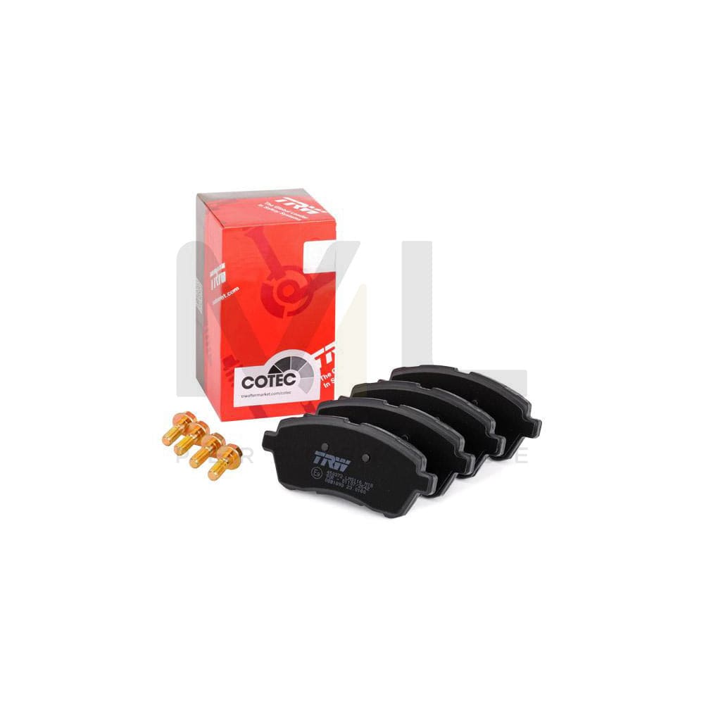 TRW Cotec Gdb1893 Brake Pad Set For Ford Fiesta Not Prepared For Wear Indicator, With Brake Caliper Screws, With Accessories