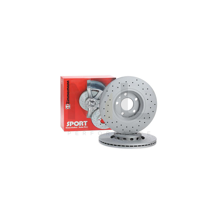 ZIMMERMANN SPORT COAT Z 100.1242.52 Brake Disc Externally Vented, Perforated, Coated, High-carbon  - 1 piece