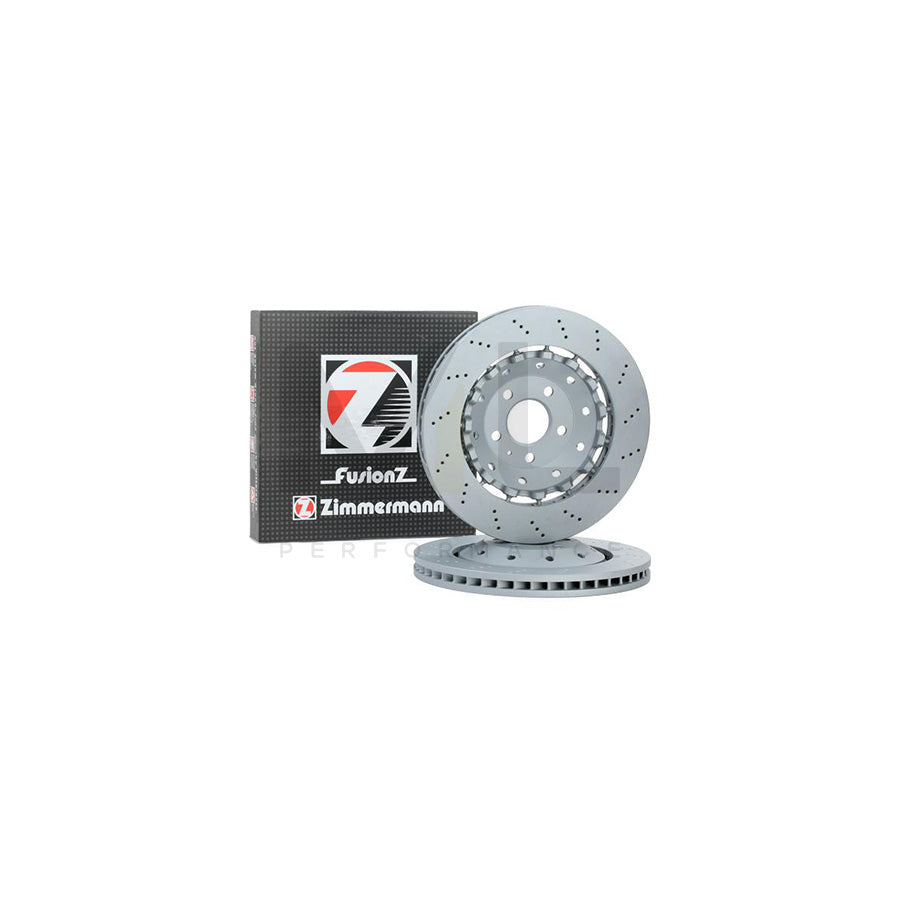 ZIMMERMANN FORMULA Z COAT Z 100.3365.70 Brake Disc Perforated, Two-piece brake disc, Vented, Coated, Alloyed / High-carbon  - 1 piece
