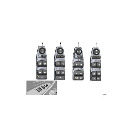 Genuine BMW 61319208109 F30 F10 F31 Window Lifter Switch, Driver's Side (Inc. X5 40eX, 316i & X3 35iX)
