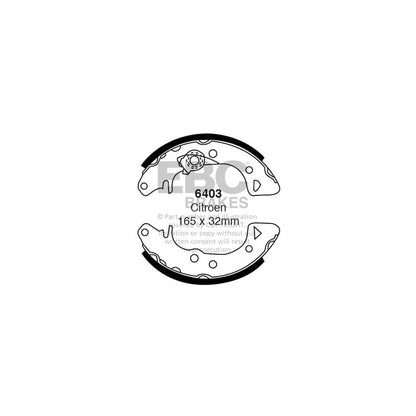 EBC 6403 Citroen Peugeot Rear Brake Shoes (Inc. Saxo, AX, 106) 1 | ML Performance UK Car Parts