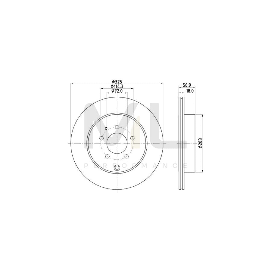 HELLA PRO 8DD 355 119-401 Brake Disc Internally Vented, Coated, without wheel hub, without wheel studs | ML Performance Car Parts
