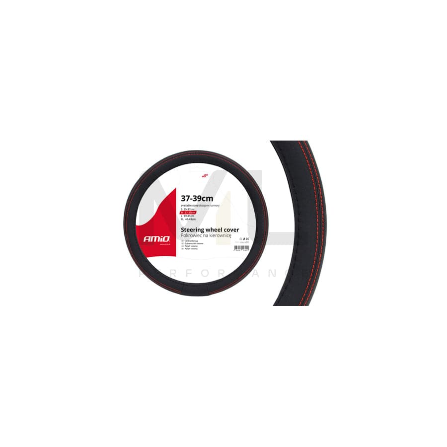 AMiO SWC-01 01355 Steering wheel cover Black, Ø: 37-39cm, PP (Polypropylene)