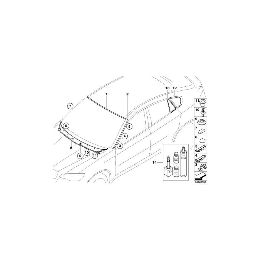 Genuine BMW 51317250403 E71 E72 Drip Moulding, Left (Inc. X6)