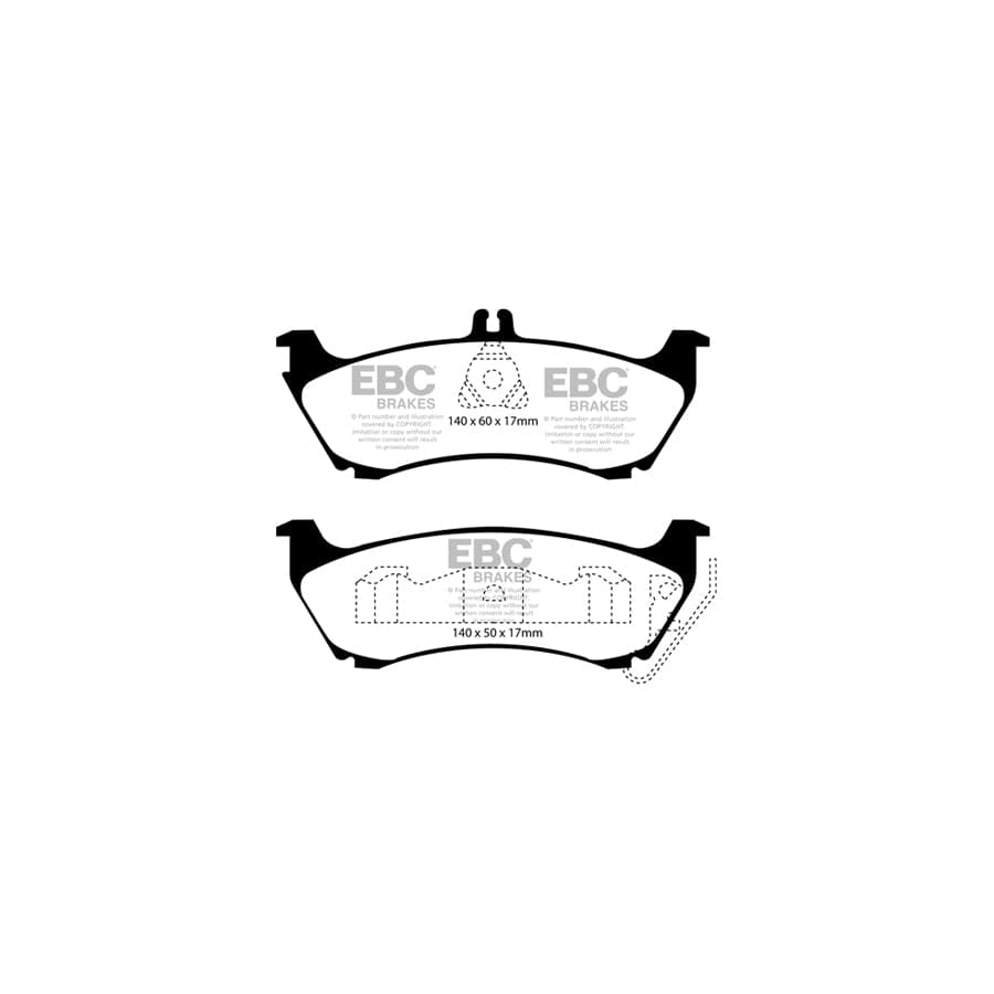 EBC PD11KR190 Mercedes-Benz W163 Greenstuff Rear Brake Pad & GD Disc Kit 2 | ML Performance UK Car Parts