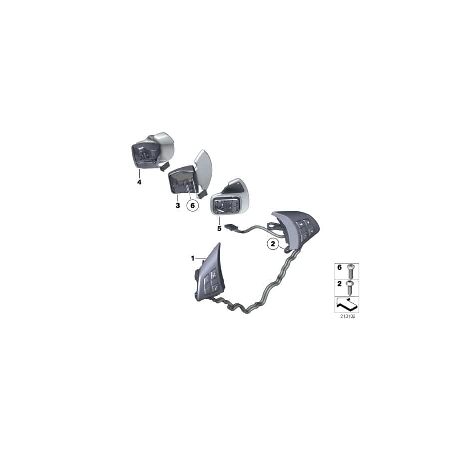 Genuine BMW 61319239912 E70 E71 Switch, Multifunct. Steering Wheel (Inc. X6 40dX, X6 35iX & X5 M50dX)