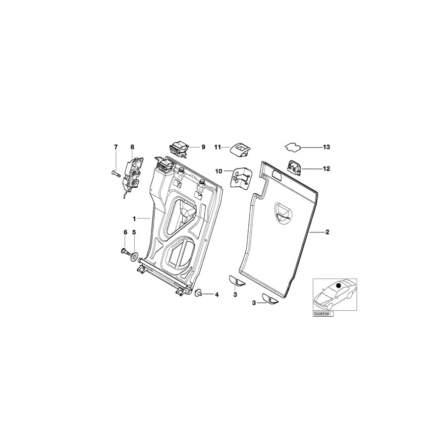 Genuine BMW 52207111672 E53 Lock Panel, Right HELLBEIGE (Inc. X5)