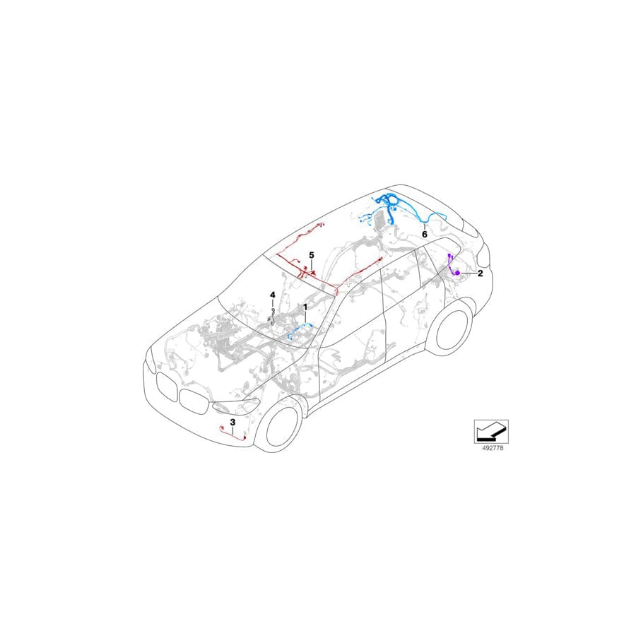 Genuine BMW 61128720748 Roof Cable Harness (Inc. X4 M, X4 20iX & X4 20dX)