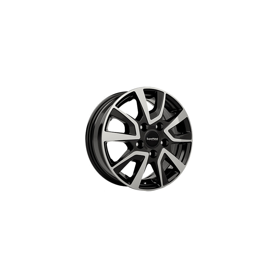 SuperMetal Vault 7.5x18 ET53 44395 Black Glossy Polished Wheel
