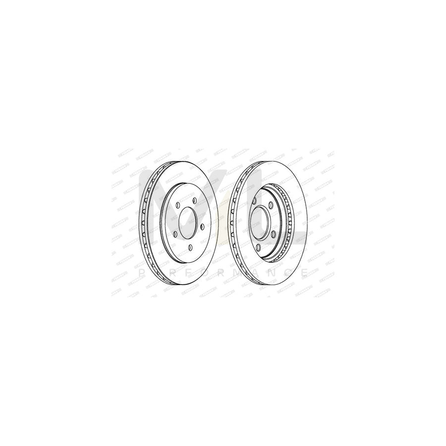 Ferodo Premier DDF1059 Brake Disc Vented, Without Bolts/Screws  - Pair