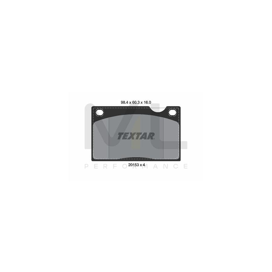 TEXTAR 2015302 Brake pad set not prepared for wear indicator