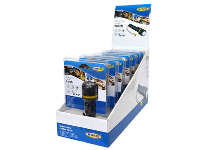 RING RT5148 3 LED Small Rubber Torch - (Sold only as 8pcs in a counter top display unit)