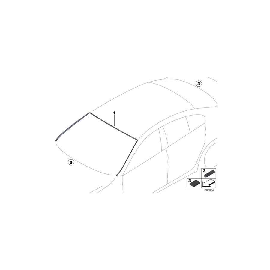 Genuine BMW 51317227341 F13 Cover, Windshield (Inc. 650i, 650iX 4.0 & M6 GT3)