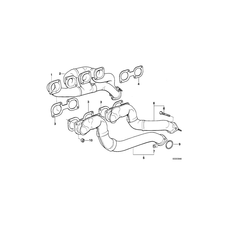 Genuine BMW 11627832292 E39 E52 E38 Exhaust Manifold ZYL.2+4 (Inc. 540i, 735iL & M5)