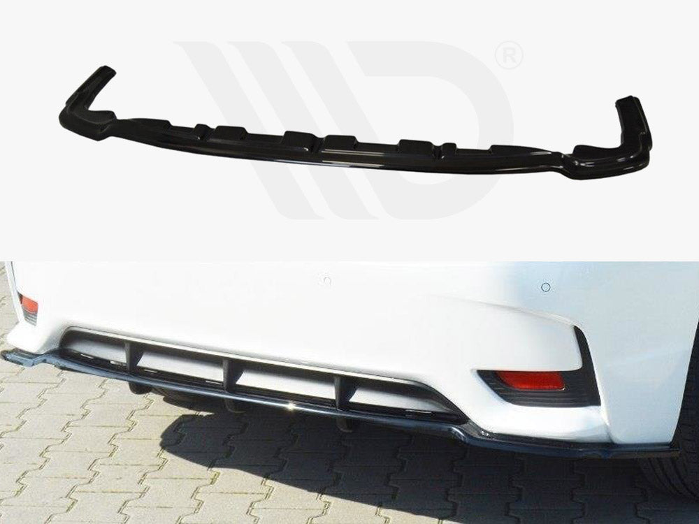 Maxton Design LE-CT-1F-H-RD1+RD2T Central Rear Splitter Lexus Ct MK1 Facelift (with Vertical Bars) (2013-2017) | ML Performance UK Car Parts