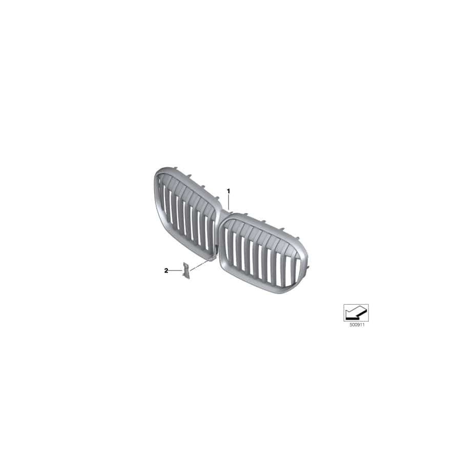 Genuine BMW 51138494818 G12 Grill Front CERIUM GREY (Inc. 740iX, 730LdX & M760iX)