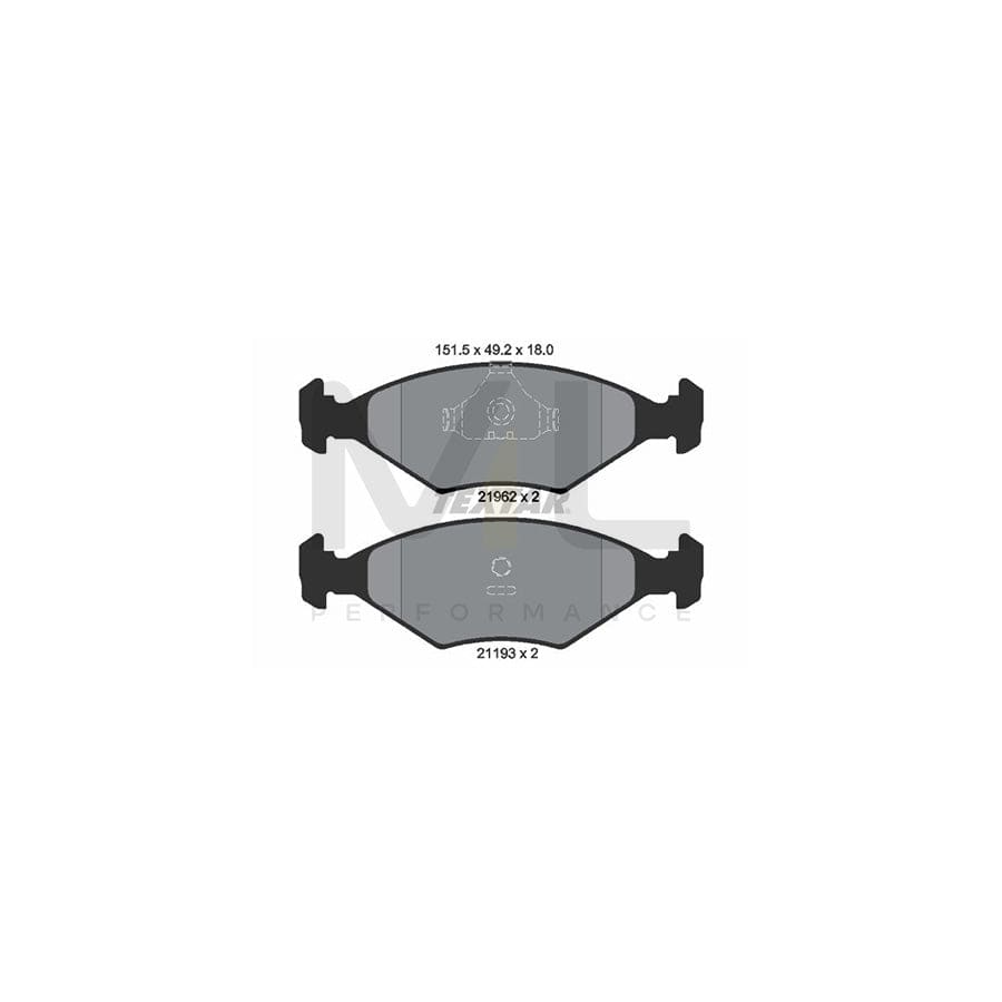 TEXTAR 2196201 Brake pad set not prepared for wear indicator