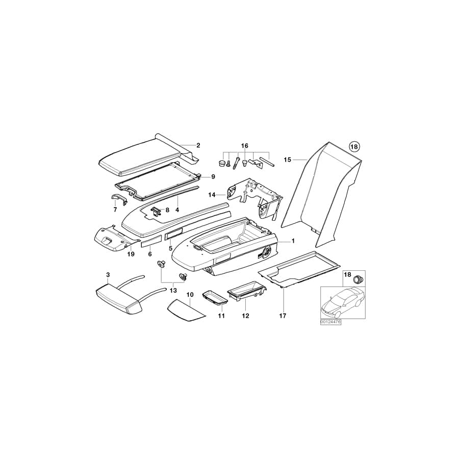 Genuine BMW 52206962974 E66 E67 E65 Armrest Lower Leather U6BA BEIGE (Inc. 745d, 730Li & 735i)