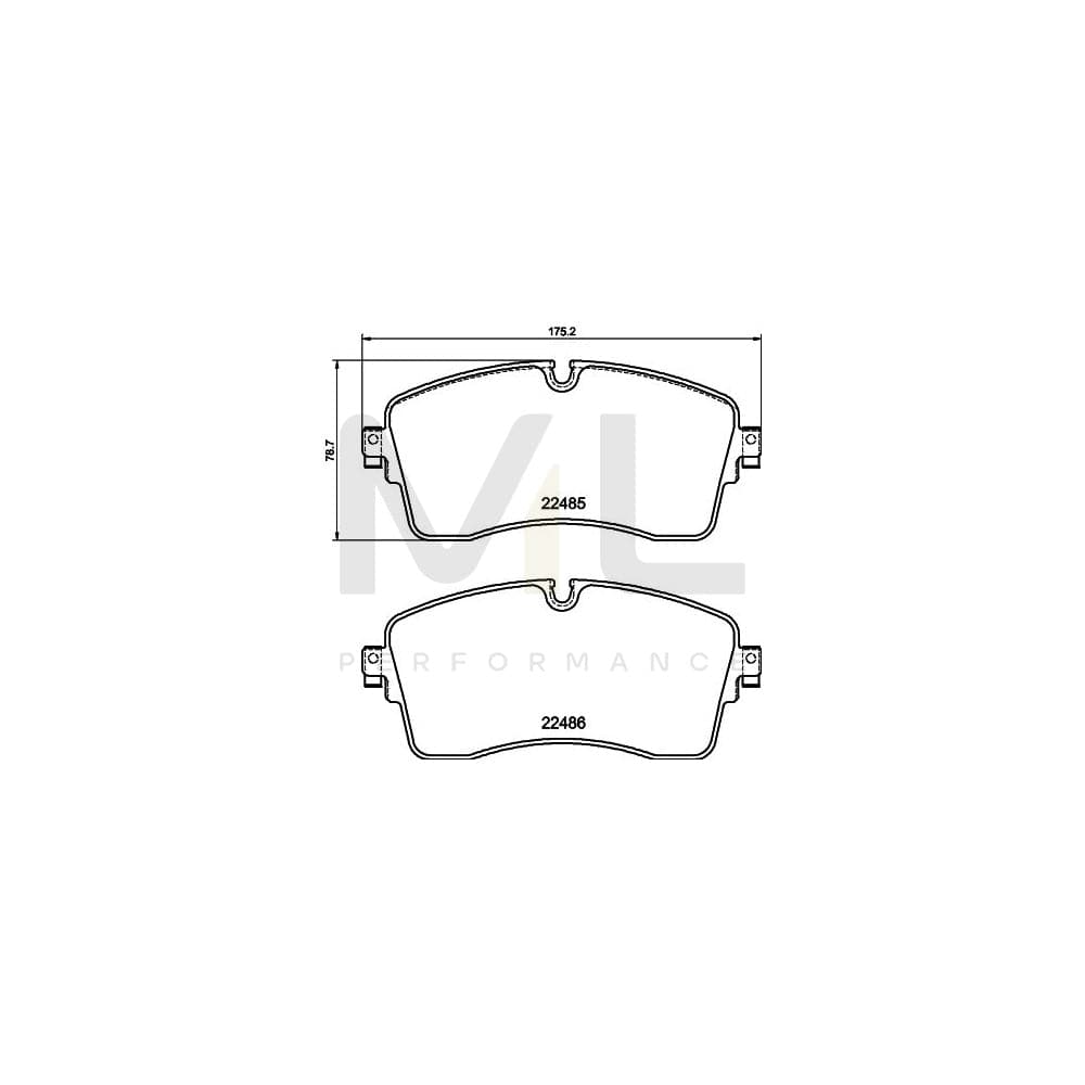 Hella 8DB 355 039-281 Brake Pad Set For Jaguar E-Pace (X540) Prepared For Wear Indicator, With Brake Caliper Screws | ML Performance Car Parts