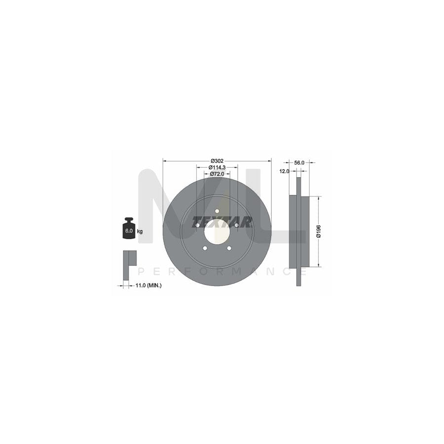 TEXTAR PRO 92197803 Brake Disc Solid, Coated, without wheel hub, without wheel studs  - 1 piece