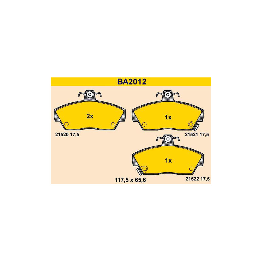 Barum Ba2012 Brake Pad Set