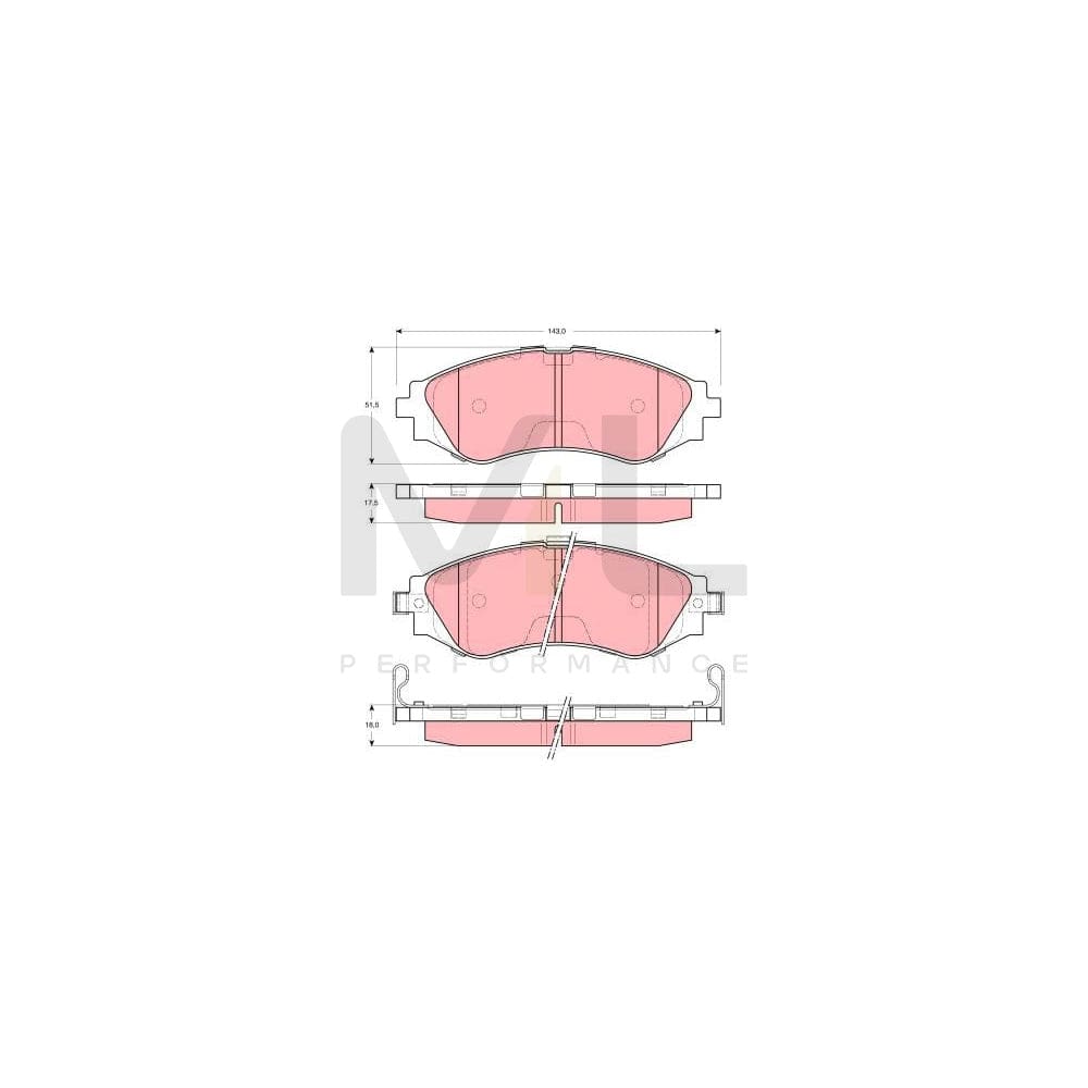 TRW Gdb3216 Brake Pad Set With Acoustic Wear Warning