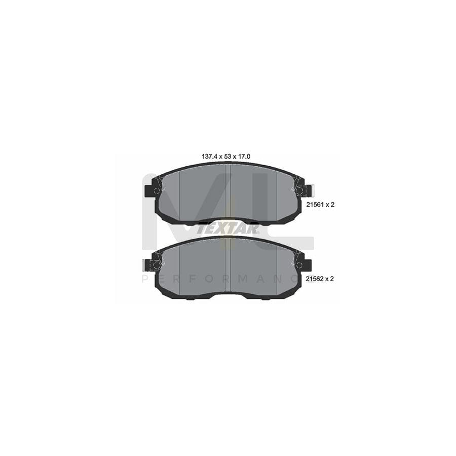 TEXTAR 2156201 Brake pad set with acoustic wear warning