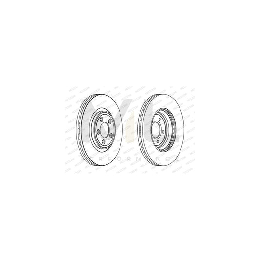 Ferodo Premier DDF1702C-1 Brake Disc Vented, Coated, Without Bolts/Screws  - Pair