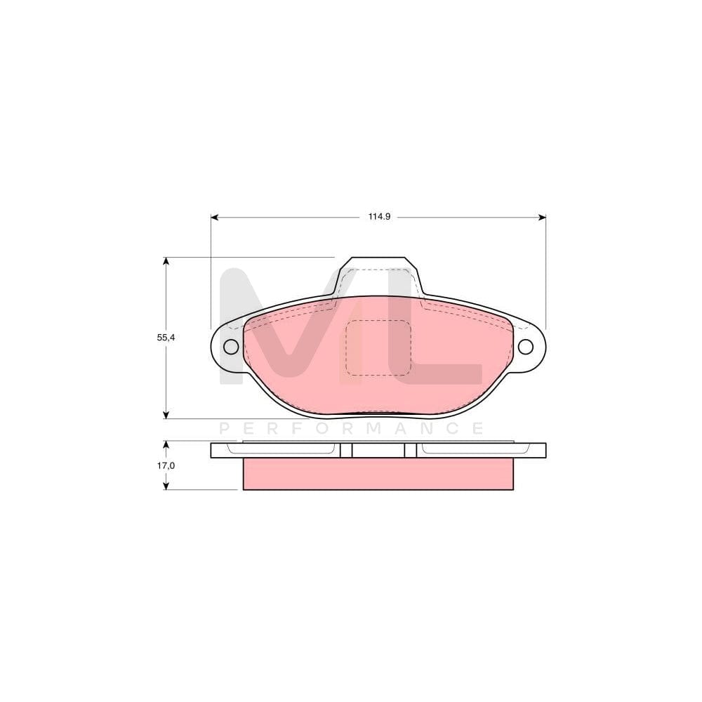 TRW Gdb1299 Brake Pad Set Not Prepared For Wear Indicator