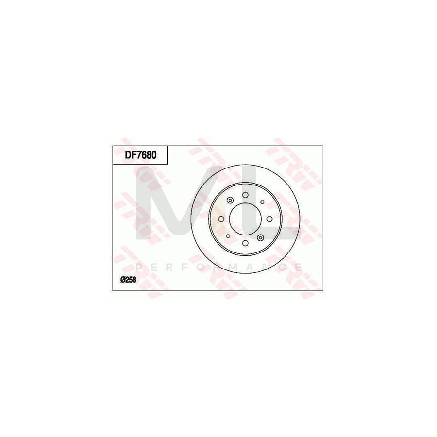 TRW DF7680 Brake Disc for KIA CERATO Solid, Painted  - 1 piece