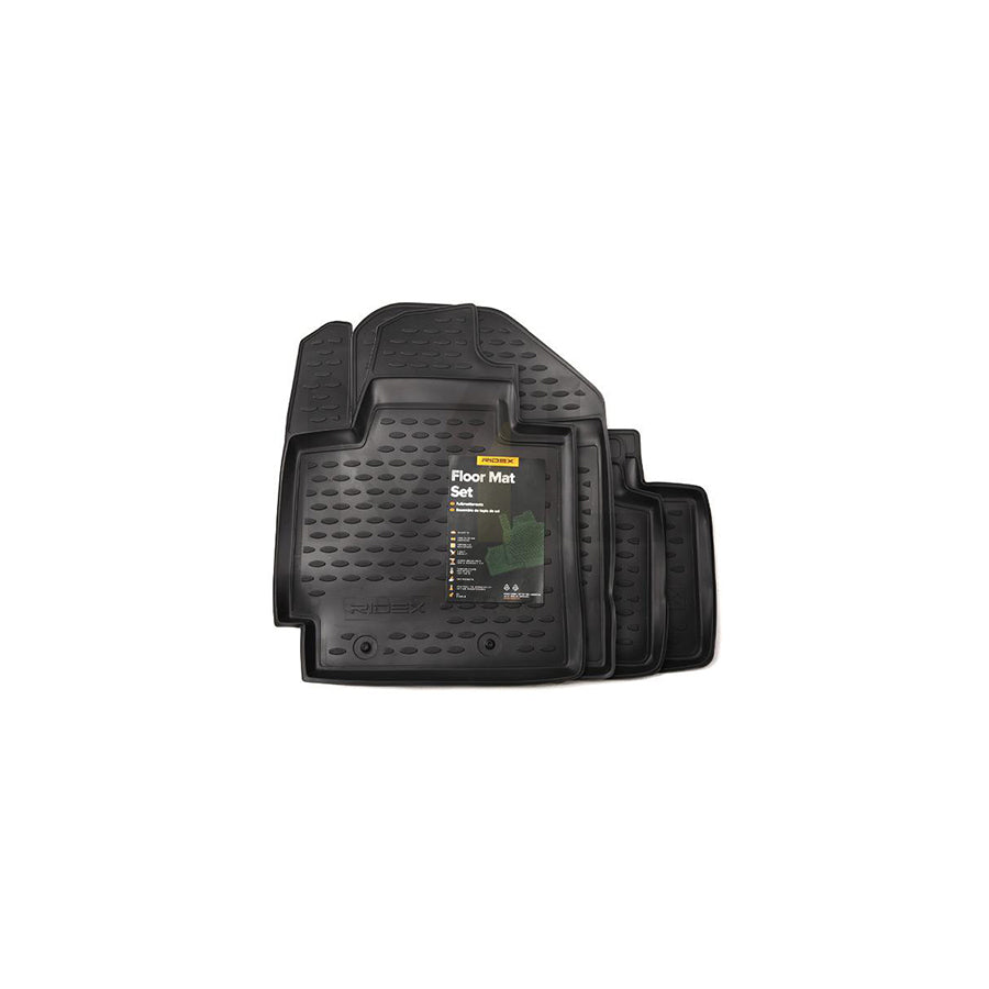 RIDEX 215A0850 Floor mat set for KIA Soul II (PS) Elastomer, Front and Rear, Quantity: 3, Black