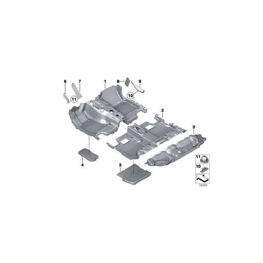 Genuine BMW 51477223680 F04 F07 F02 Trim For Footrest ANTHRAZIT (Inc. 550i, 750Li & 535iX)