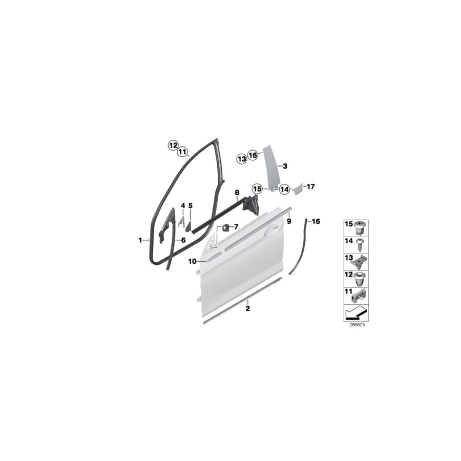 Genuine BMW 51337453330 F06 Cover, Column B, Door, Front Right (Inc. 650iX 4.0, 650iX & 640dX)