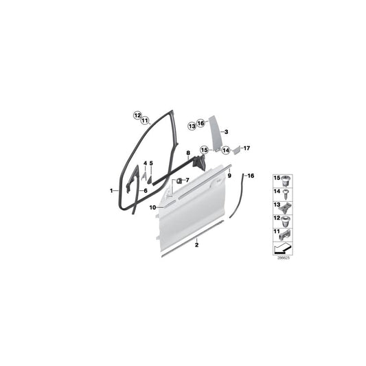 Genuine BMW 51337453330 F06 Cover, Column B, Door, Front Right (Inc. 650iX 4.0, 650iX & 640dX)