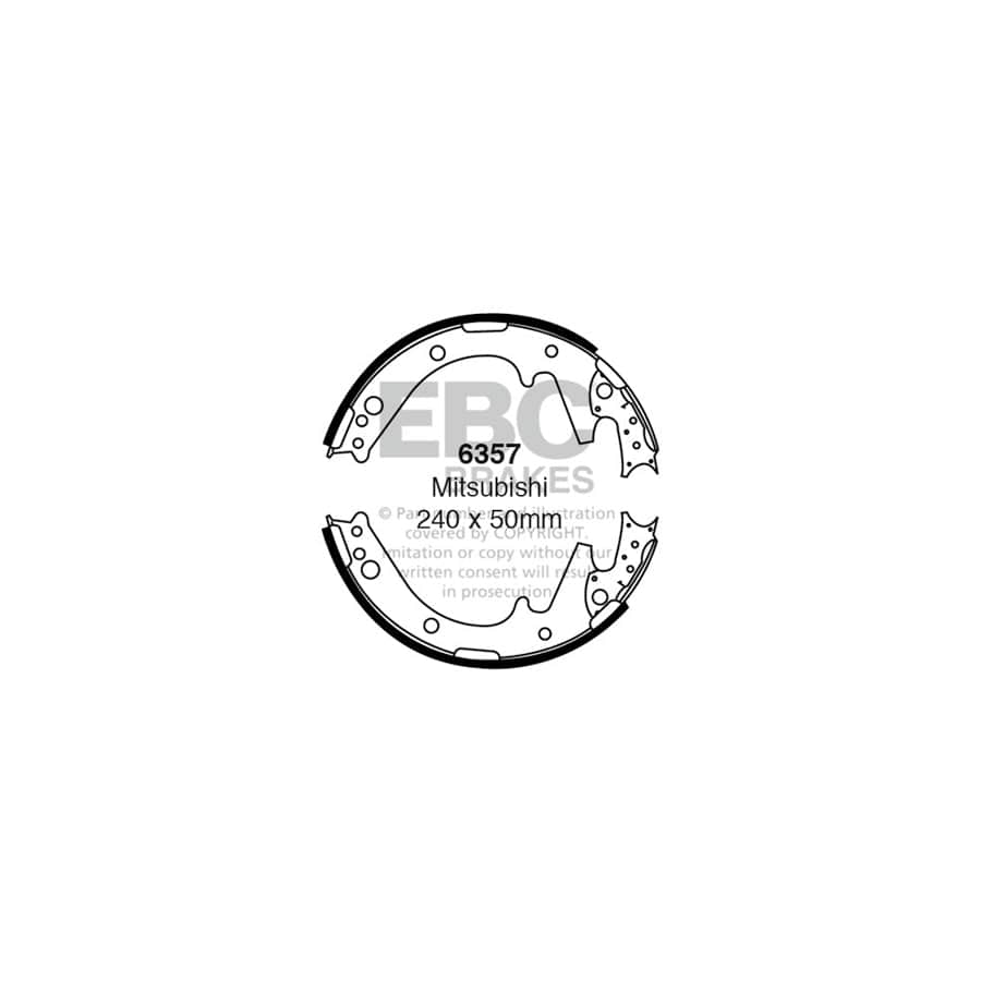 EBC 6357 Mitsubishi L 200 79-82 Rear Brake Shoes 1 | ML Performance UK Car Parts