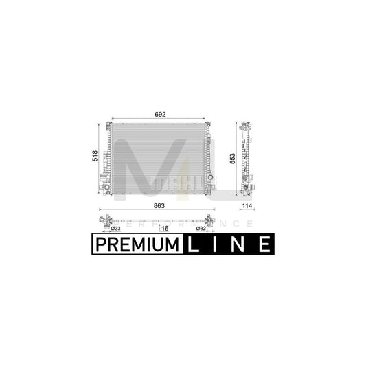 MAHLE ORIGINAL CR 2605 000P Engine radiator Brazed cooling fins, Aluminium | ML Performance Car Parts