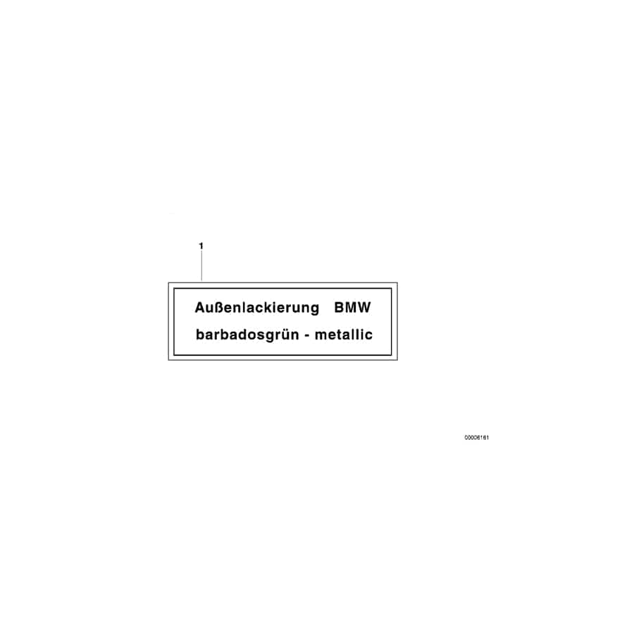 Genuine BMW 71212124913 E34 E36 E31 Label BROKATROT-MET (Inc. 525tds, 840i & M5 3.6)