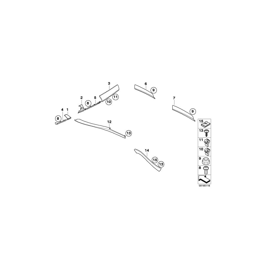 Genuine BMW 51427225491 E70 Decor Strip, Alu, Door, Rear Left SHADOW (Inc. X5)